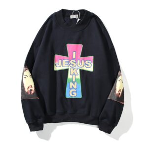 Jesus Is King Printed Pullover Sweatshirt